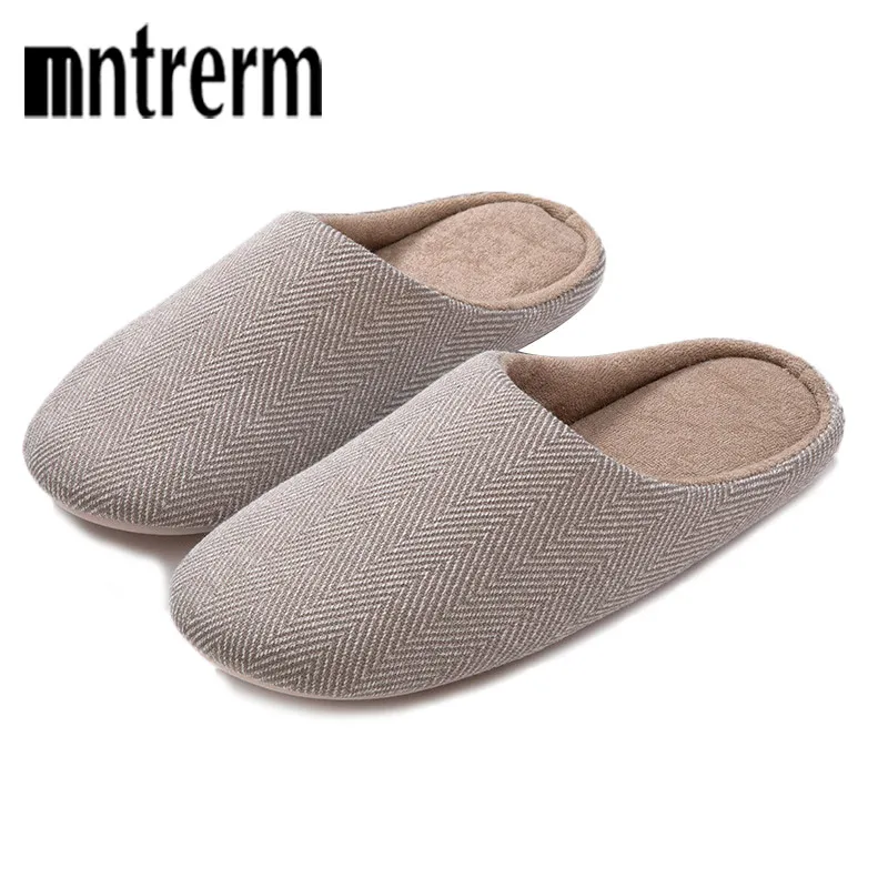 Mntrerm Indoor Wooden Floor For  Couples Slippers For Autumn And Spring Cotton Slippers 2023 Family Room  Bed