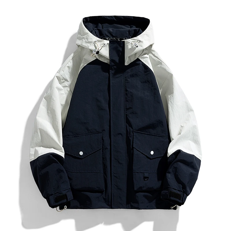 

Men Outdoor Softshell Zip Up Hooded Jacket Windbreaker Fashion Casual Jackets Autumn Hooded Coats Windproof Male Outerwear 2336