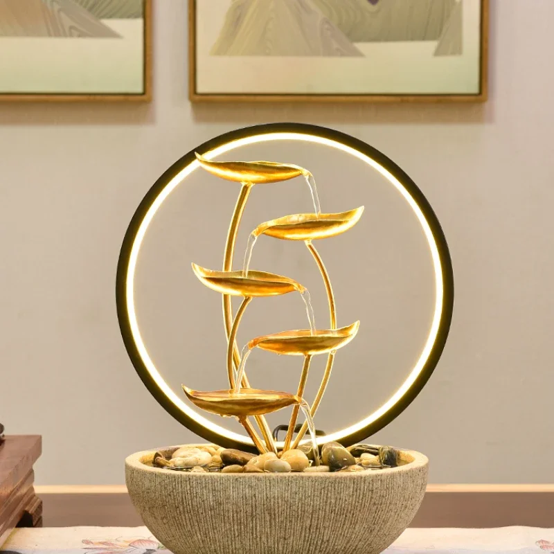 , flowing water ornament, circulating water to attract wealth, living room, office opening gift, housewarming,