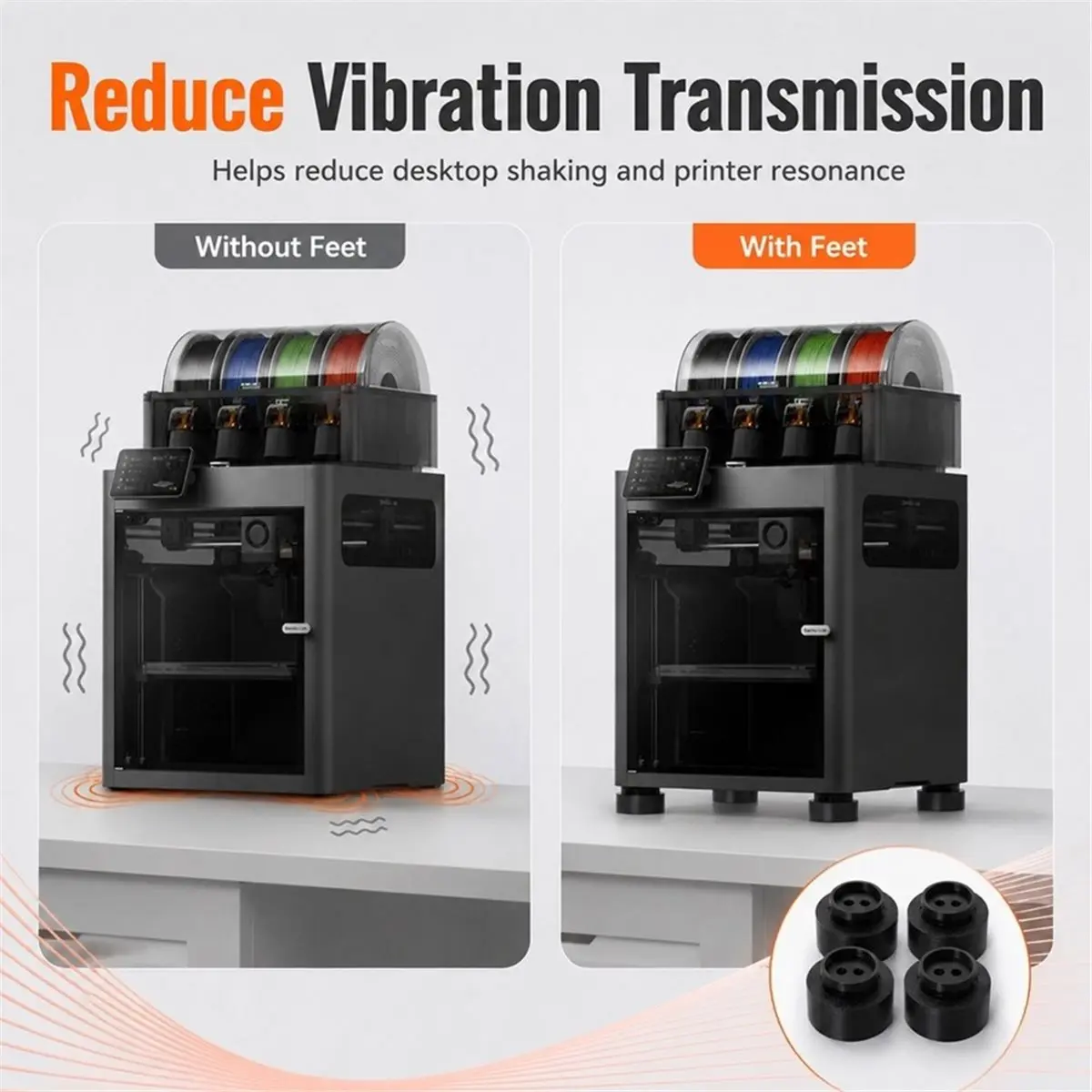 4Pcs Dust Proof Rubber Foot Pad for X2D 3D Printer Improve Print Quality and Stability 3D Printer Parts for X2D