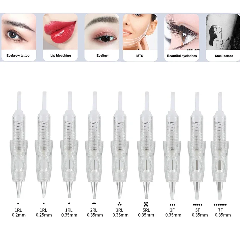 

10pcs Tattoo Needle Spiral Easy Click Microblading Cartridge Needles Permanent Makeup Machine Needles For Eyebrow Tattoo Pen