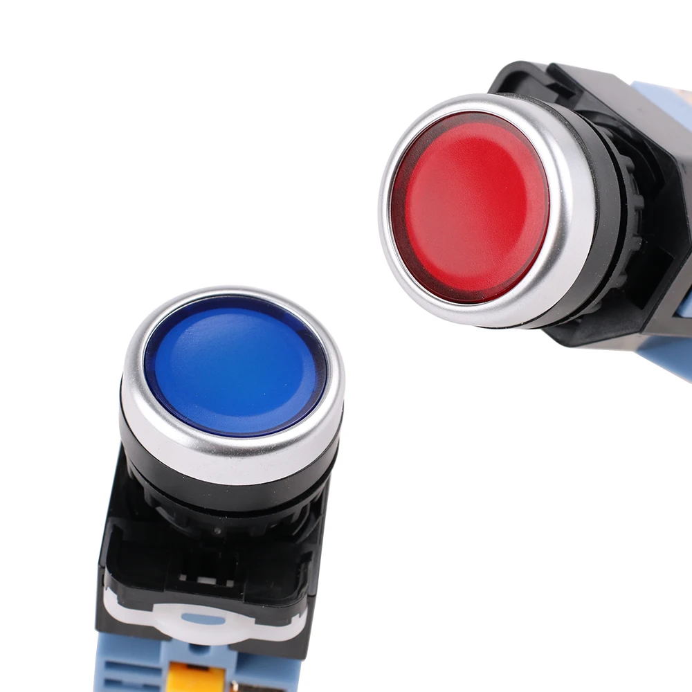 LA38-11D/203 Contact Push Button Switch with LED Indicator Light ON OFF Self-locking/ Momentary 22mm 12V 24V 220V 380V Red Green