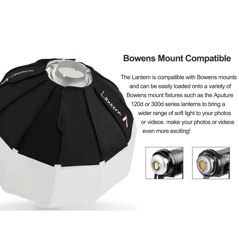 Aputure Lantern Softbox 65 Quick Release-One Step 26 Inch Light Modifier Bowens Mount Softbox Diffuser for Aputure LS 300d II