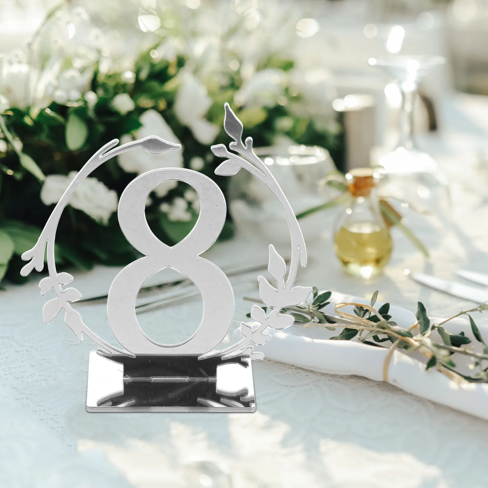 

20pcs Acrylic Table Number Signs Reusable Reserved Wedding Banquet Decor Elegant Seating Cards Smooth Material Easy Clean