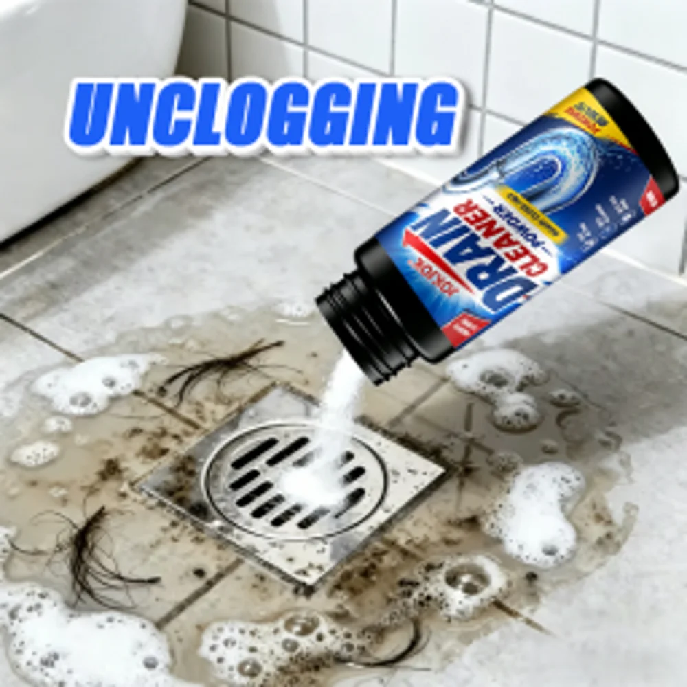 100g Powerful Water Pipe Sewer Dredging Powder Effective Sink Drain Cleaners Dredging Agent for Toilet Bathroom Floor Cleaning