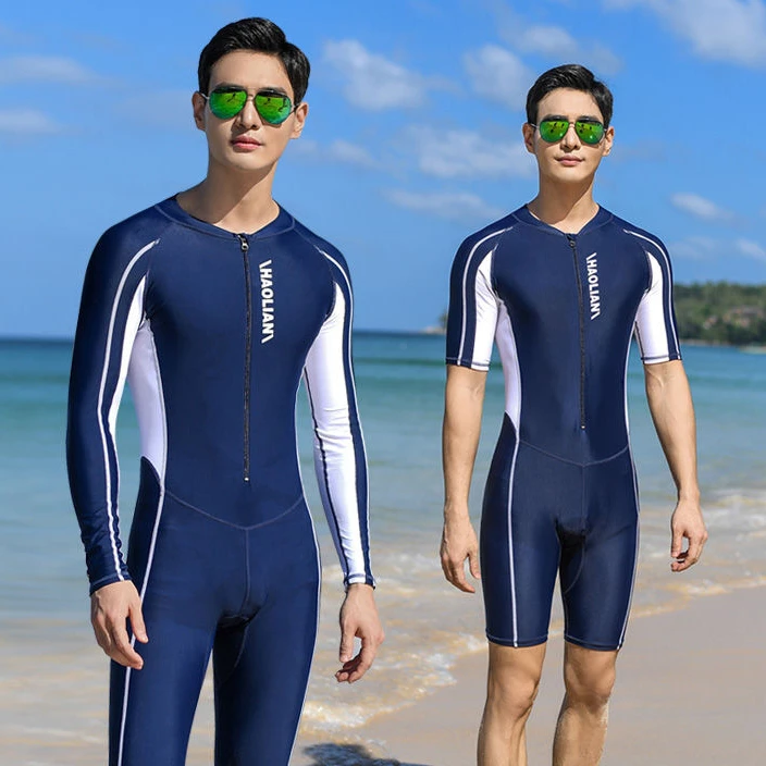 

One-piece sun-proof swimsuits for men quick-drying diving suits jellyfish suits surfing customized swimming suits