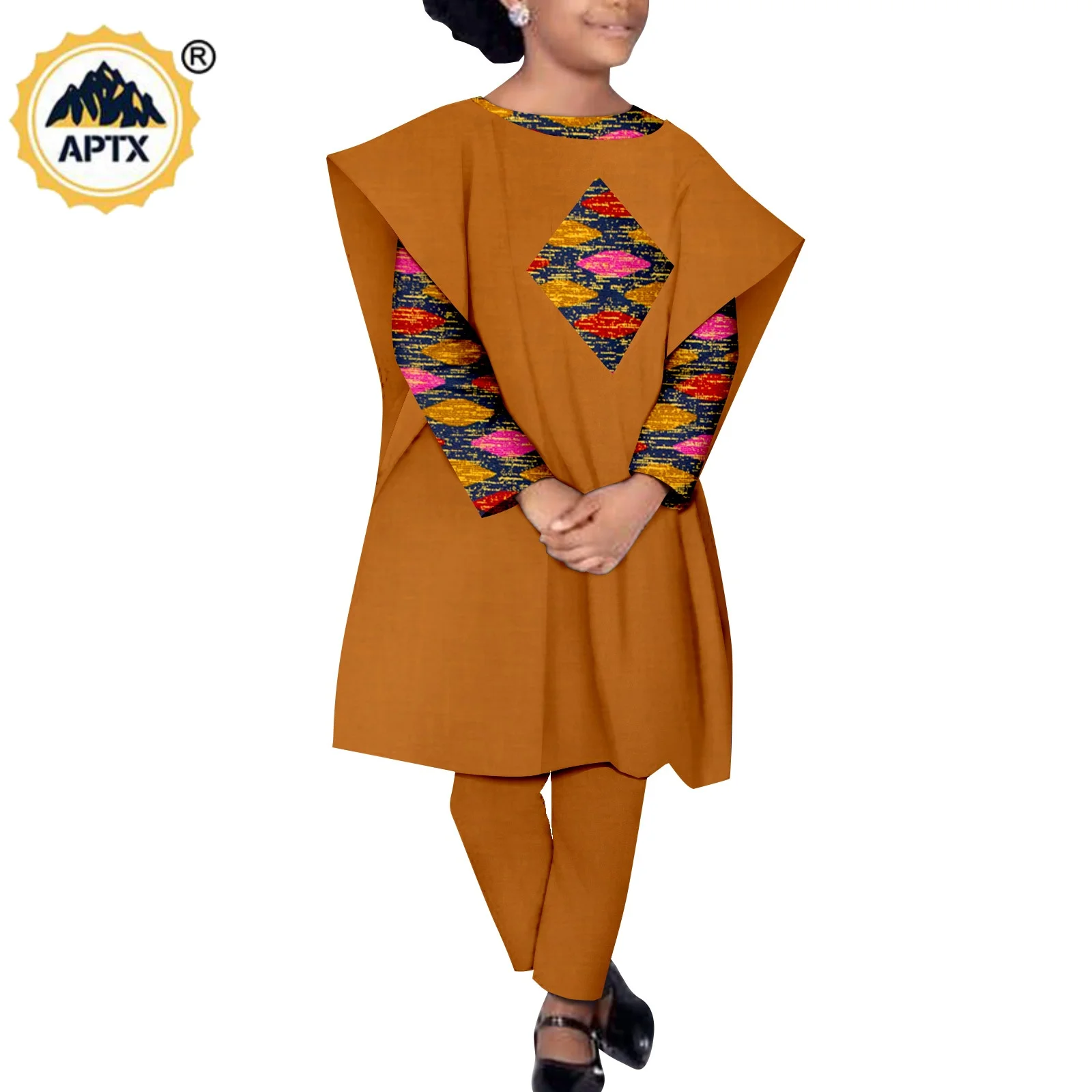 

Africa Clothing Dashiki Boy Girls Print Top Pants and Robe Muslim Sets Bazin Riche Children Kid Outfits Kaftan Outwear Y234018