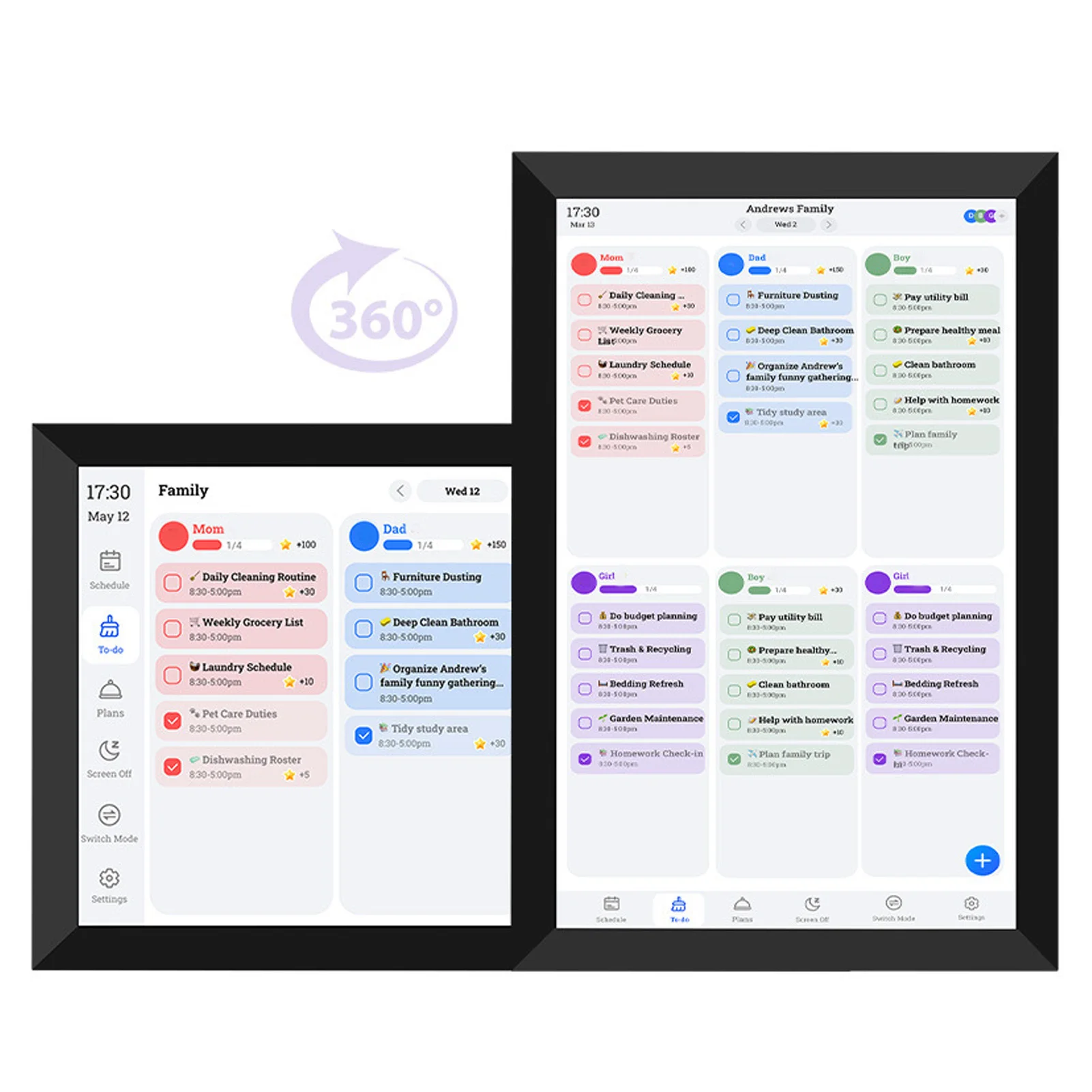 10.1in Smart Digital Calendar and Planner HD Touchscreen Smart Calendar with Chore Chart Meal Plans Digital Planner for Family
