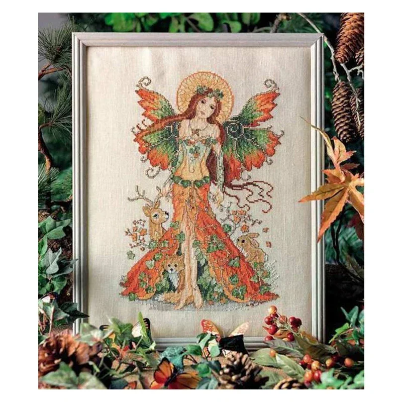 AMポーセリンクロスステッチキット,美しくて美しい動物,妖精の女神と鹿,ウサギとウサギ,キツネと動物,最高品質