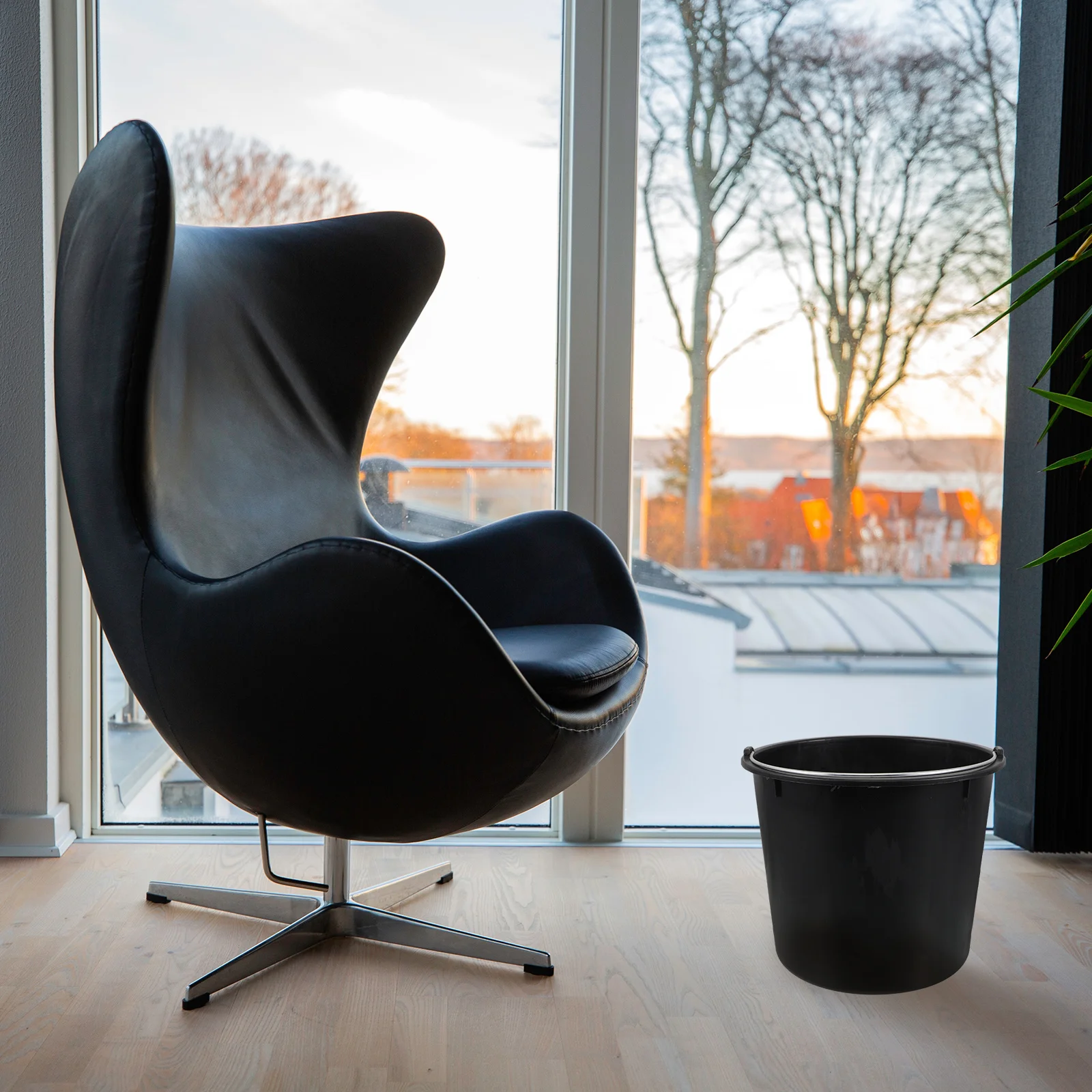 

Large Trash Can Inner Bucket Replacement Plastic Handle Creative Design Easy Bag Change for Kitchen Living Room Bedroom Utility