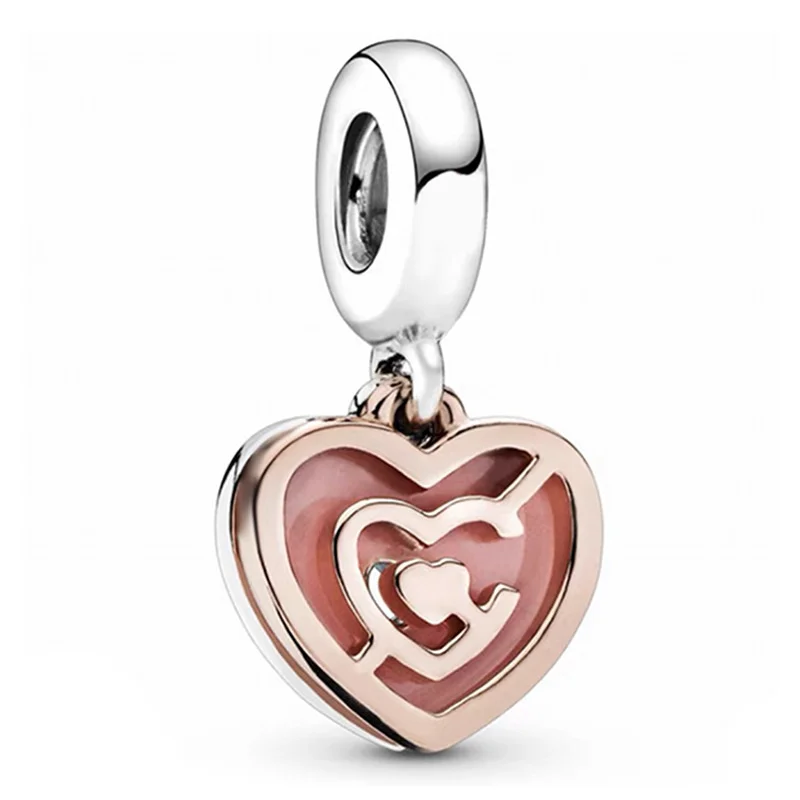 Rose Gold Plated Crane Rabbit Crown Charm Beads Pendant DIY Bracelets Necklaces For Women Men Girl Jewelry Accessorie ﻿