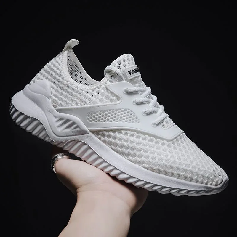 Men Casual Shoes 2026 New Arrival Breathable Lightweight Soft Sole Walking Shoes Sneakers Breathable Elastic Band Air Mesh Shoes