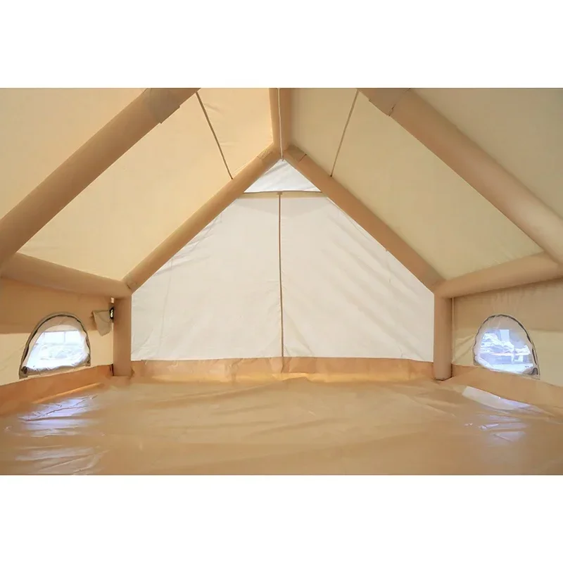 

Large Portable Glamping Pvc 100% Waterproof Air Poles Cabin Tents Outdoor Inflatable Airtight Camping Tent For Family Travel