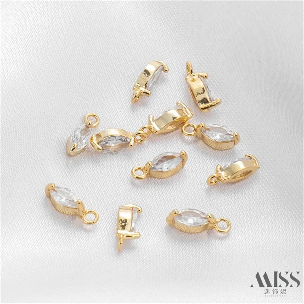 14K الذهب مطعمة الزركون الحصان العين قلادة DIY بها بنفسك اكسسوارات اللون الاحتفاظ قلادة اليدوية سوار إكسسوارات عقد المواد