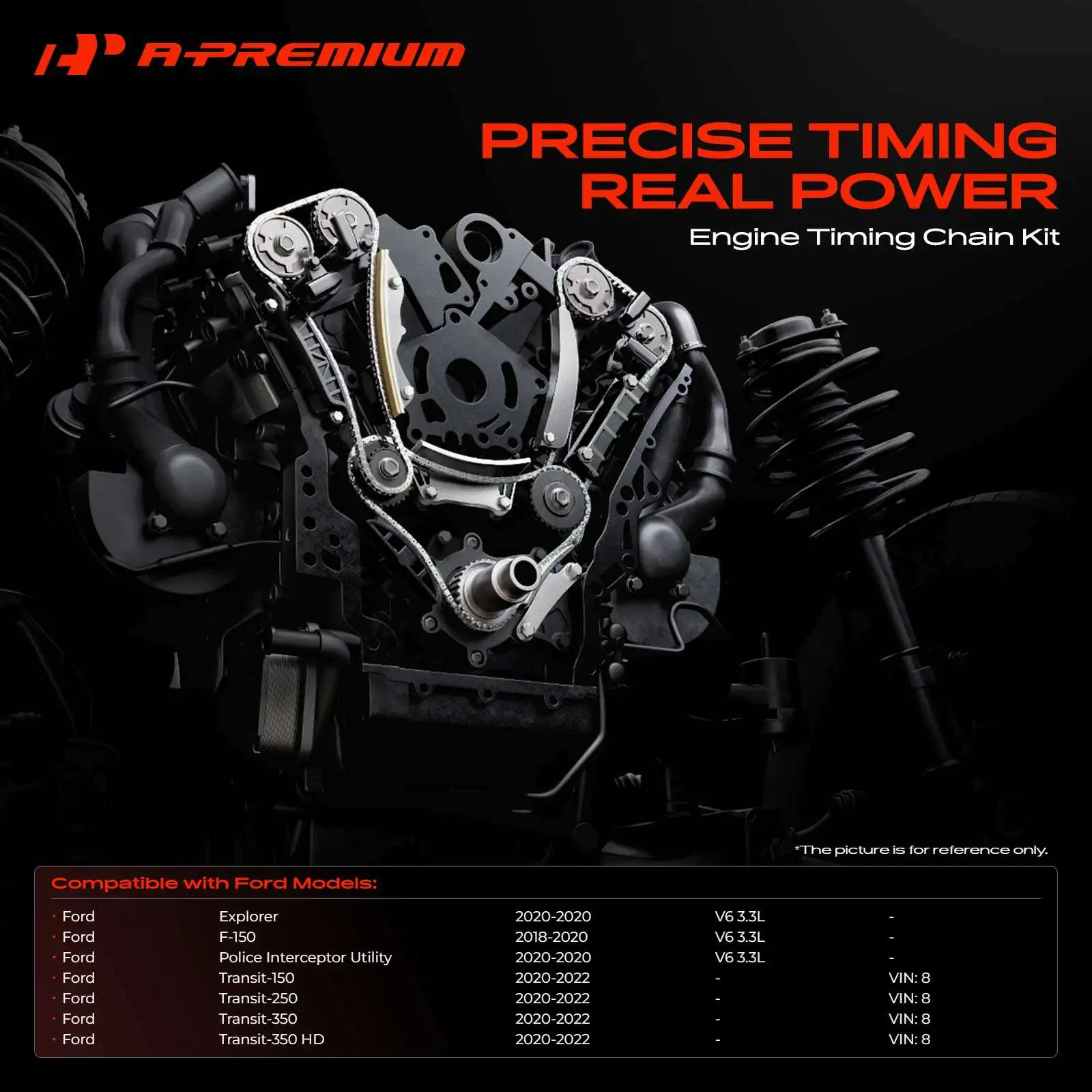 A-Premium 13x Engine Timing Chain Kit for Ford F-150 2018-2020 Explorer 2020 Transit-150 250 350 350-HD 2020-2022 V6 3.3L 3.5L
