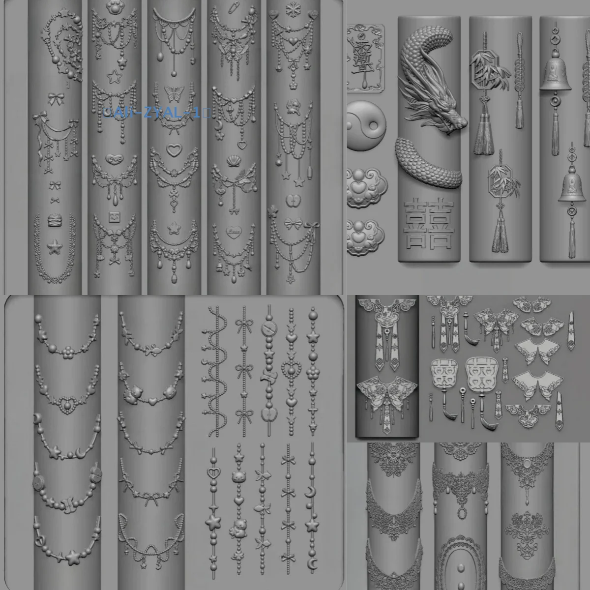 【ZYAL-1】3D Schmetterling Blumen Silikon Nagelform Süße Schleife Perlenkette Transparente Nagelschablonen DIY Nagelkunst Dekor Design Werkzeuge