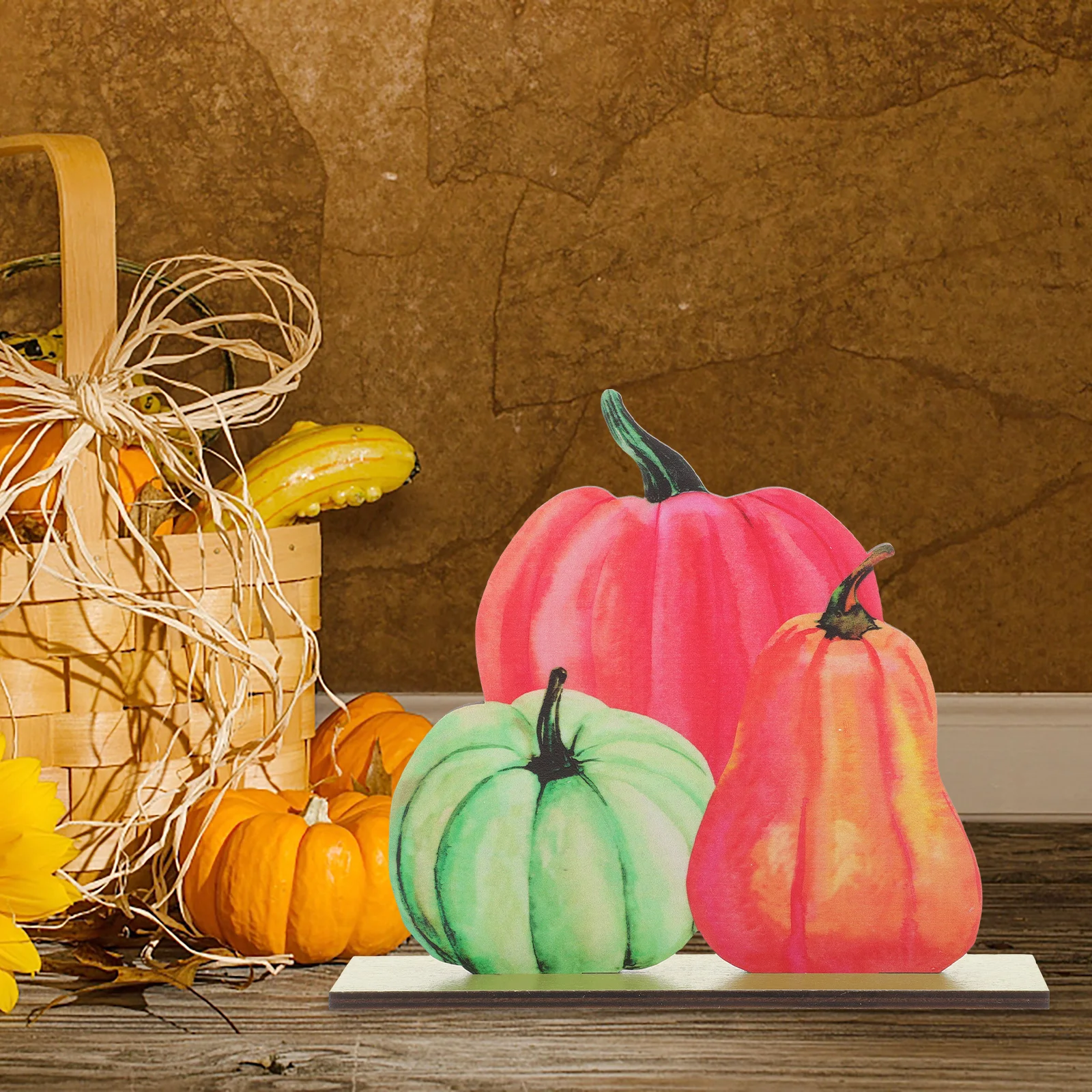 

Handcrafted Wood Pumpkin Decor Unique Desktop Ornament for Thanksgiving Party Scene Layout Fall Decoration Harvest Festival