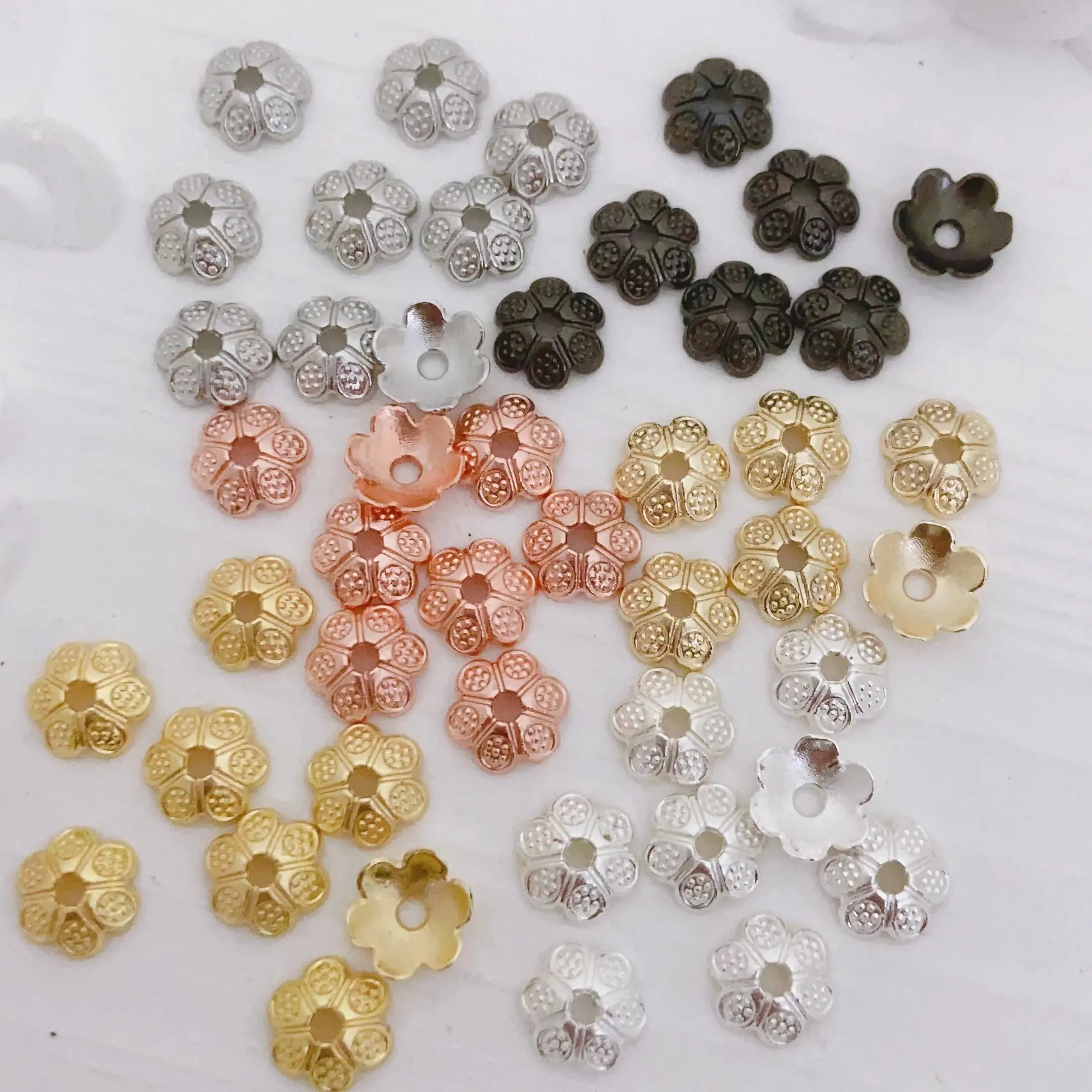 

30 штук разделительных бусин-колпачков с отверстием для изготовления украшений, аксессуары для браслетов и ожерелий, оптом