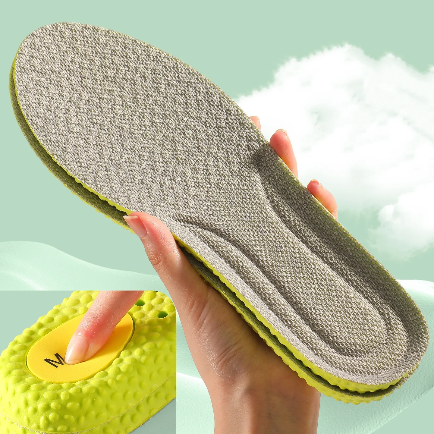 Sports Insoles Breathable Sweat-absorbent Antibacterial Deodorizing Shock-absorbing Running Basketball Military Training Insoles