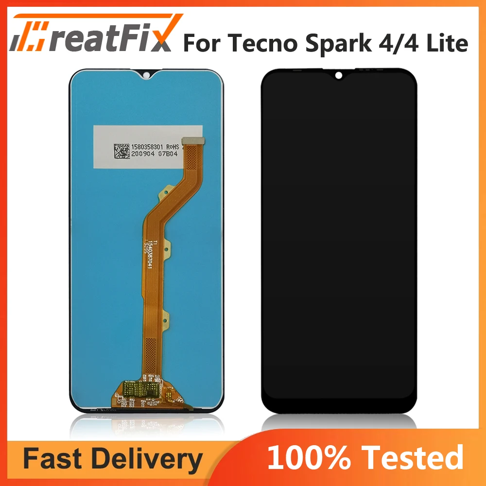 

For Tecno Spark 4 LCD KC2 Display Touch Screen Digitizer Assembly For Tecno Spark 4 Lite LCD KC8S Sensor Display Repair Parts