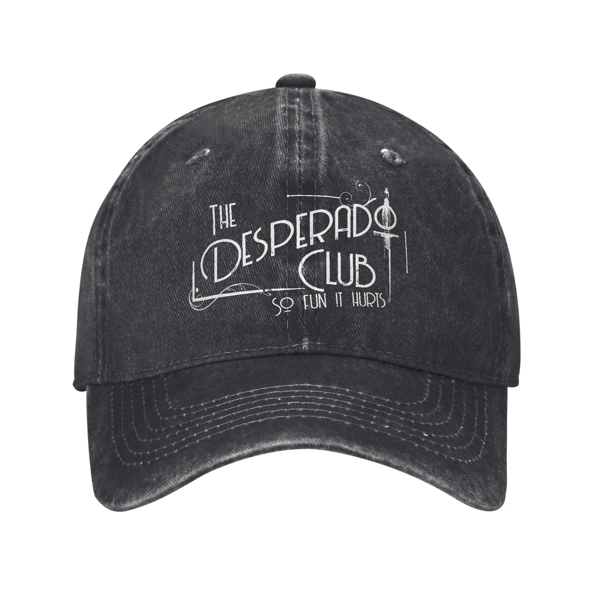 Outlaws Club so Fun It Hurt Dungeon Explorer Karl Baseball Cap Vintage Distressed Washed Denim Baseball Cap Men's Hat
