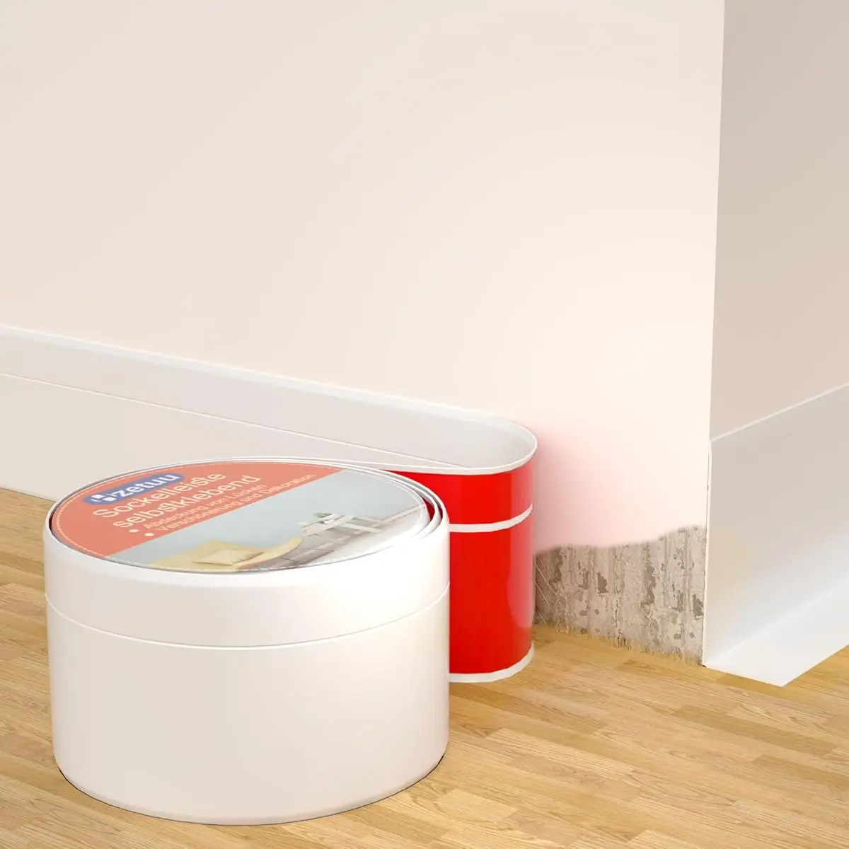 Oferta Especial: Rodapié de PVC Blanco Suave de 7cm*15M, Impermeable y Flexible, para Decoración de Interiores, Longitud Ajustable, Se Adapta a Cualquier Tamaño o Forma de Habitación.