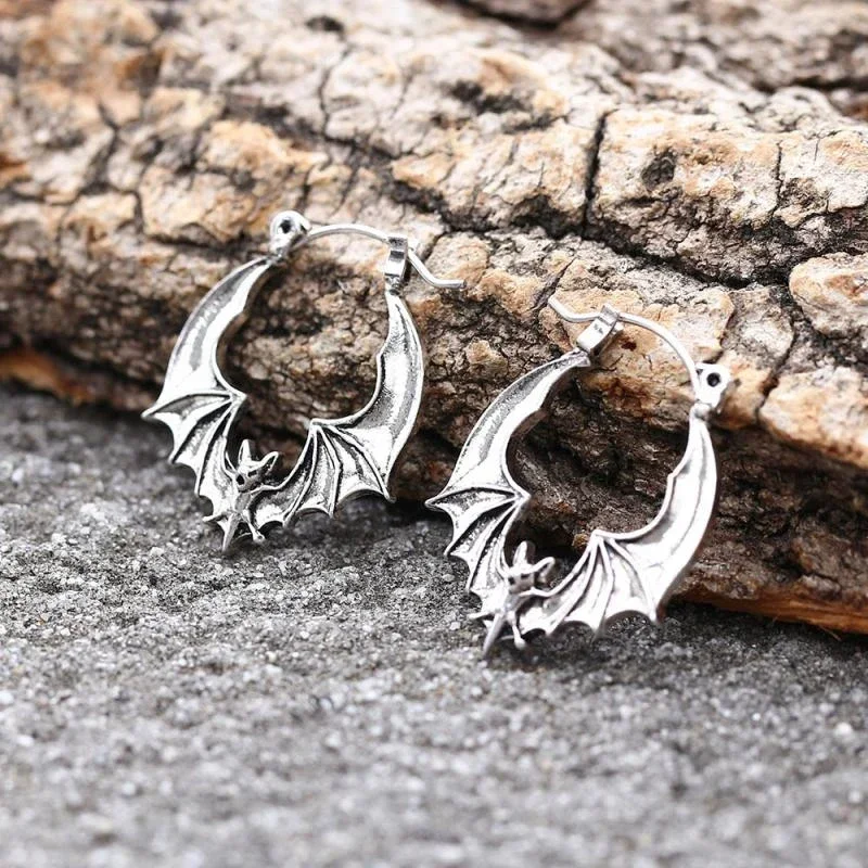 Bat Hoop Earrings. …