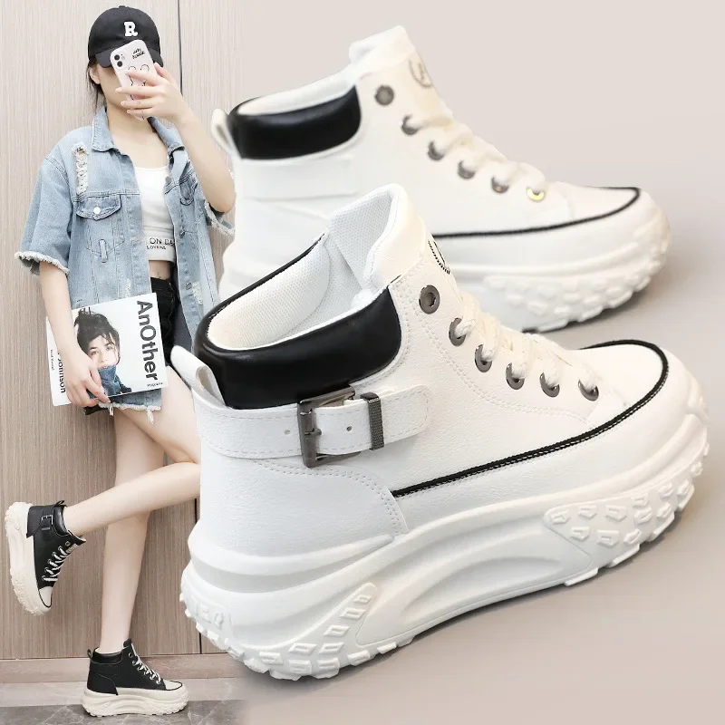 

New Women's Fashion Ankle Boots Female Comfortable Lace-up Boots Autumn Woman Leather Pu Casual Shoes Botas De Seguridad Hombre