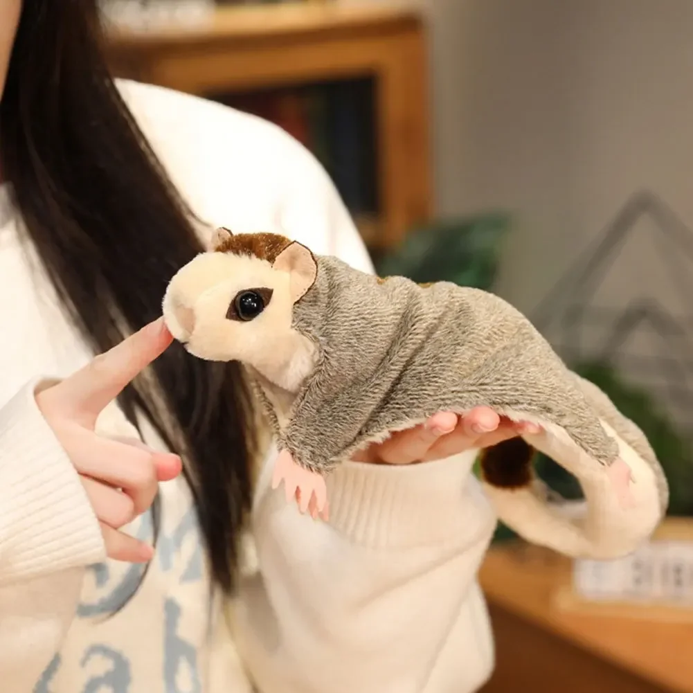 New Super Cool Flyling Sugar Glider Plush Toys Cozy Soft Flying Squirrel Toys Cute Hand Center Pets Funny Gift To Kids