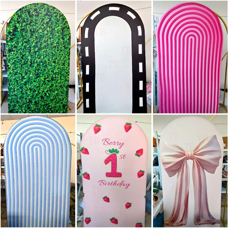 زهرة قوس خلفية غطاء نص مخصص حفل زفاف عيد ميلاد BabyShower الملونة حائط الخلفية الديكور الدعائم نسيج مرن #6