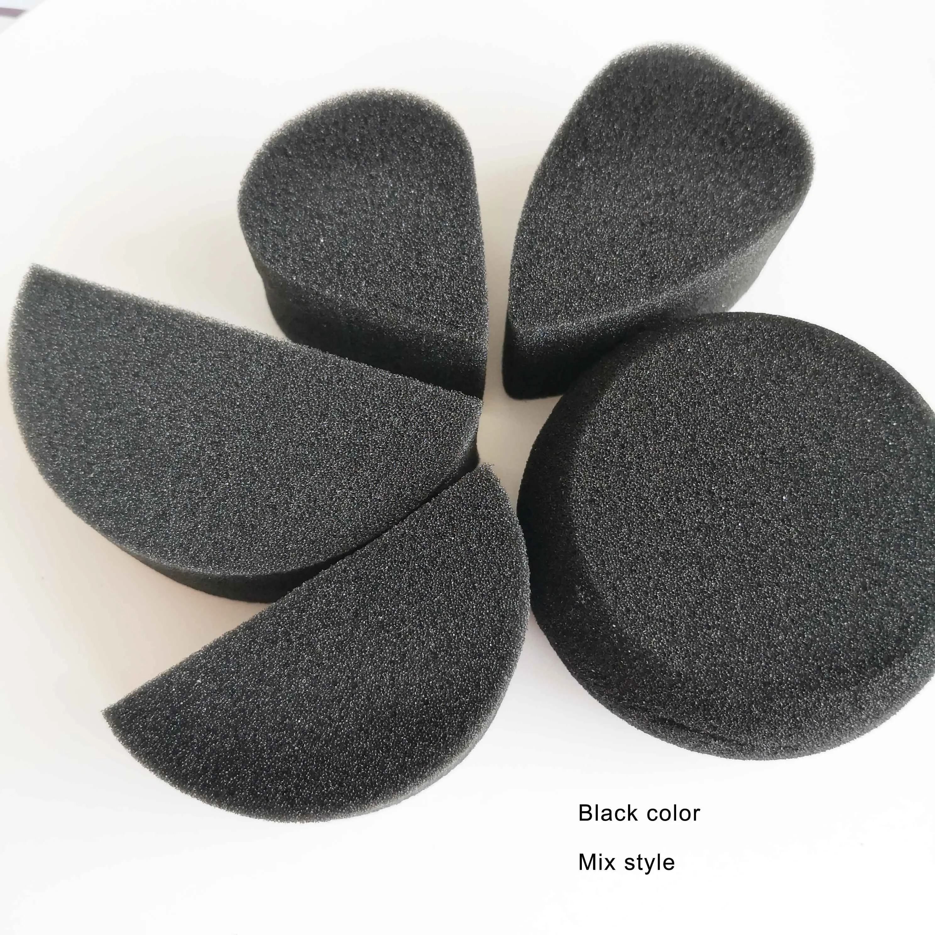 5pcs Soft and Skin Friendly Yellow Black Pink Water Droplets Semi-circular body Art painting sponge