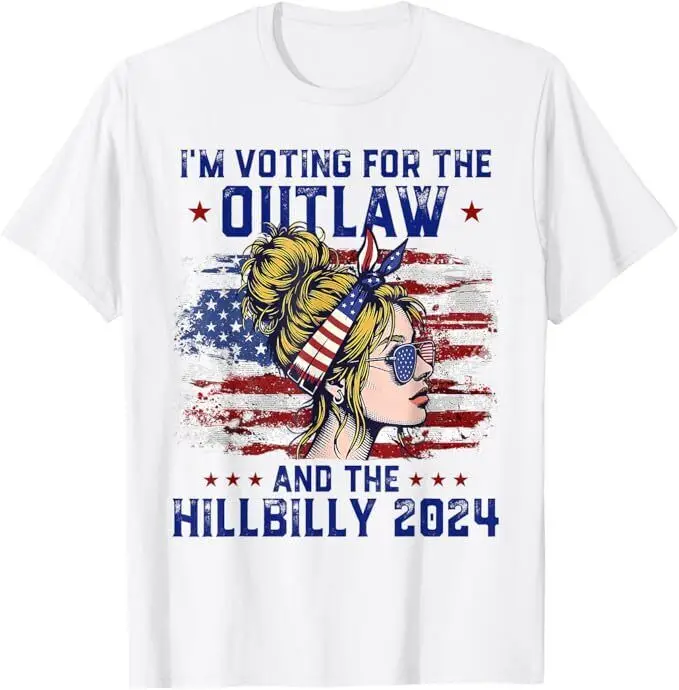 I'm Voting For the Outlaw and the Hillbilly 2024 US Flag T-Shirt