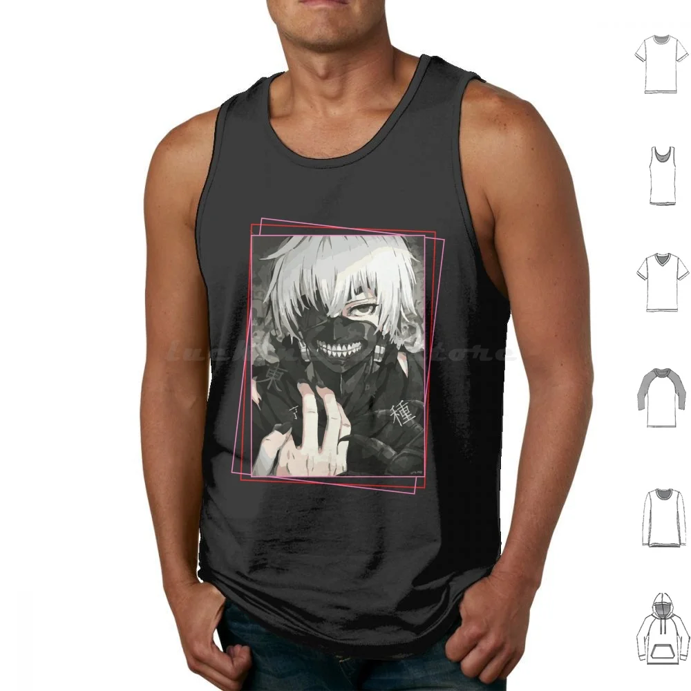 Kaneki Ken Tank Tops Vest Sleeveless Kaneki Kaneki Ken Japanese Animation Anime Ghoul Half Human Half Ghoul Animates Manga Ken