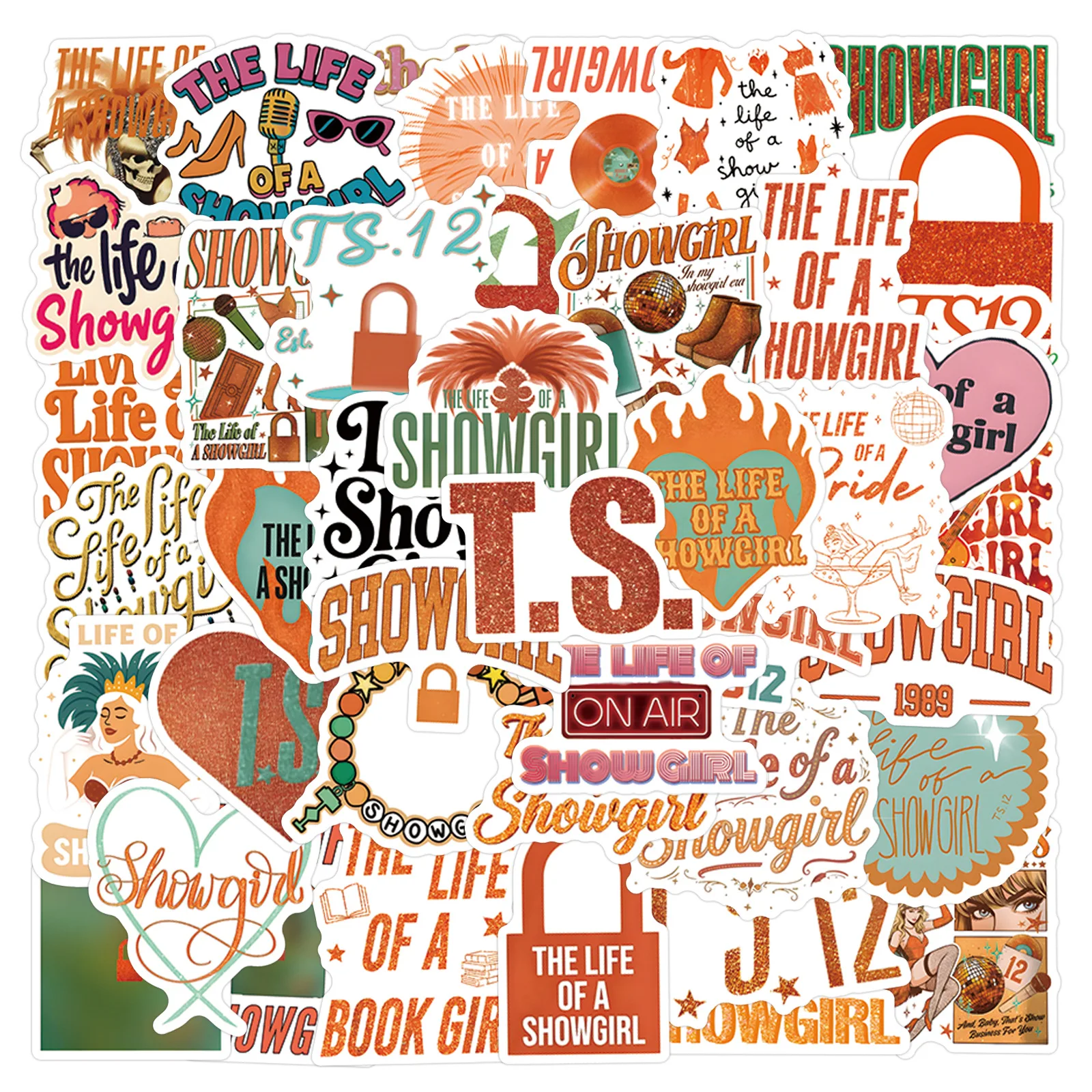 55PCS Famous Star Singer Stickers The Life of A Showgir Decals For Phone Laptop Suitcase Notebook Skateboard Waterproof Stickers