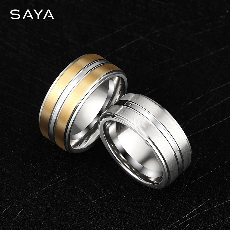 Rings For Men 8mm Silvery Fashion Golden Male Jewelry,Engraving