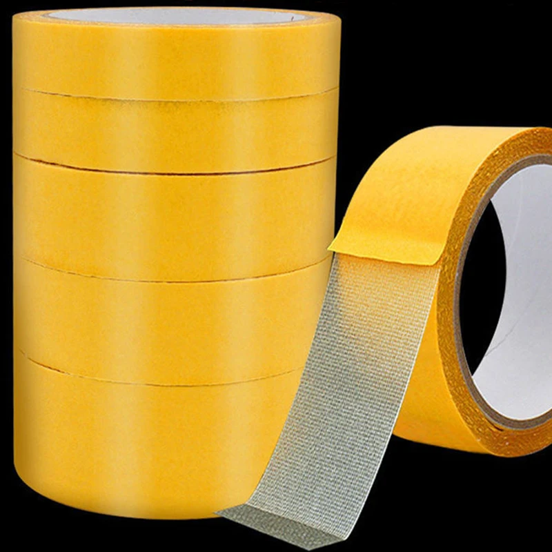 5M Double Sided Cloth Base Tape Strong Fixation Mesh Waterproof High Viscosity Glass Grid Fiber Carpet Translucent Adhesive Tape