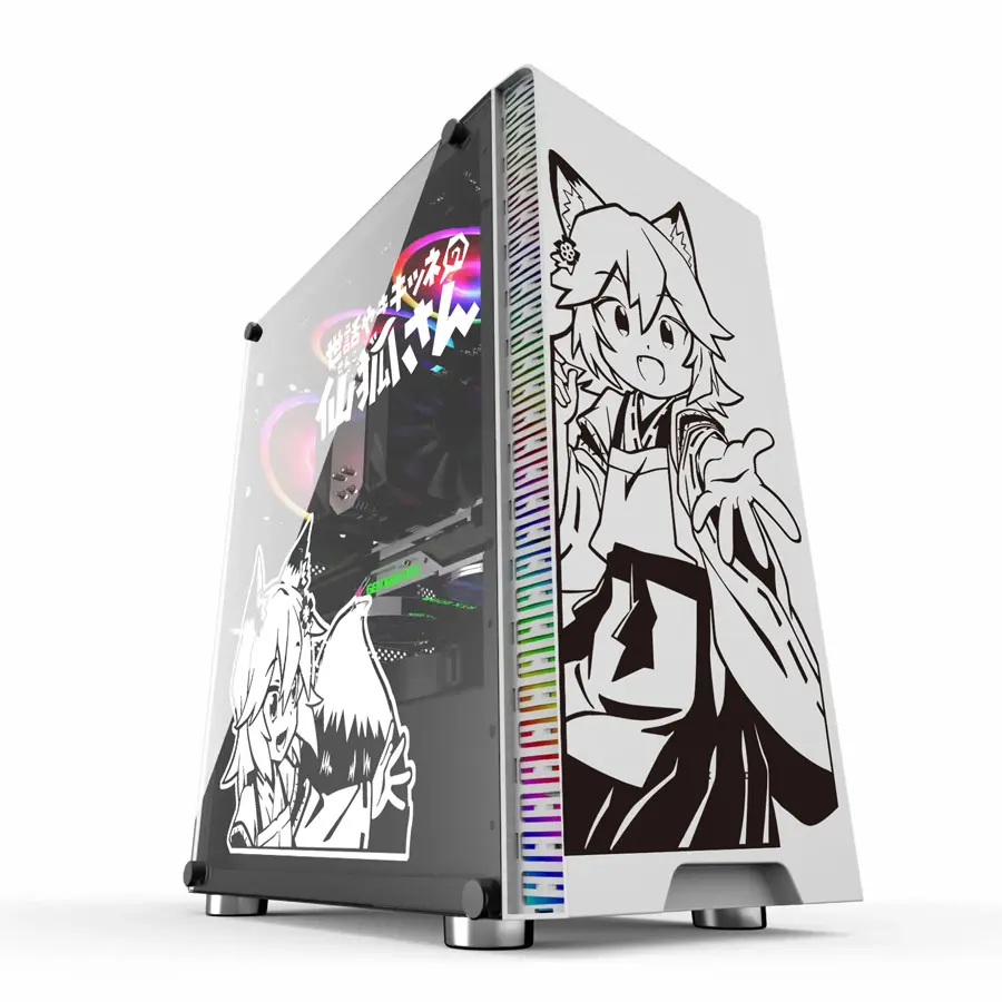 Senko-san Anime stickers for PC Case,Japanese Cartoon Decor Decals for Atx Computer Chassis Skin,Waterproof Easy Removable