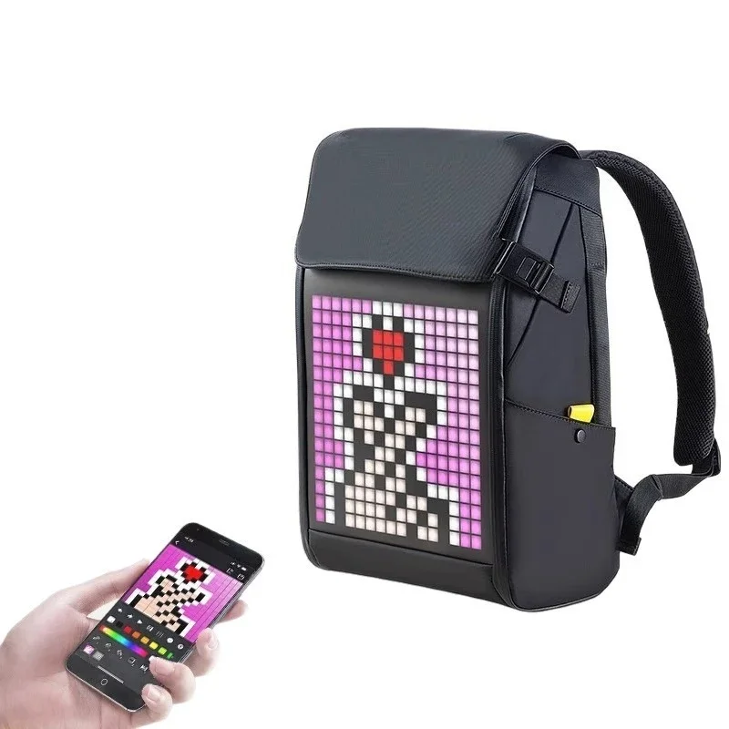 Pixel bag men's birthday gift school bag trend led backpack technology computer bag DIY