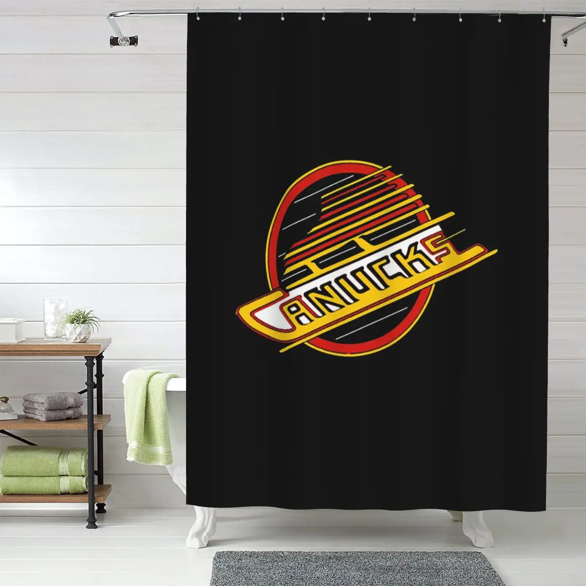 

Занавеска для ванной комнаты Vancouver Hockey Canucks Skate из полиэстера, водонепроницаемая, с крючками