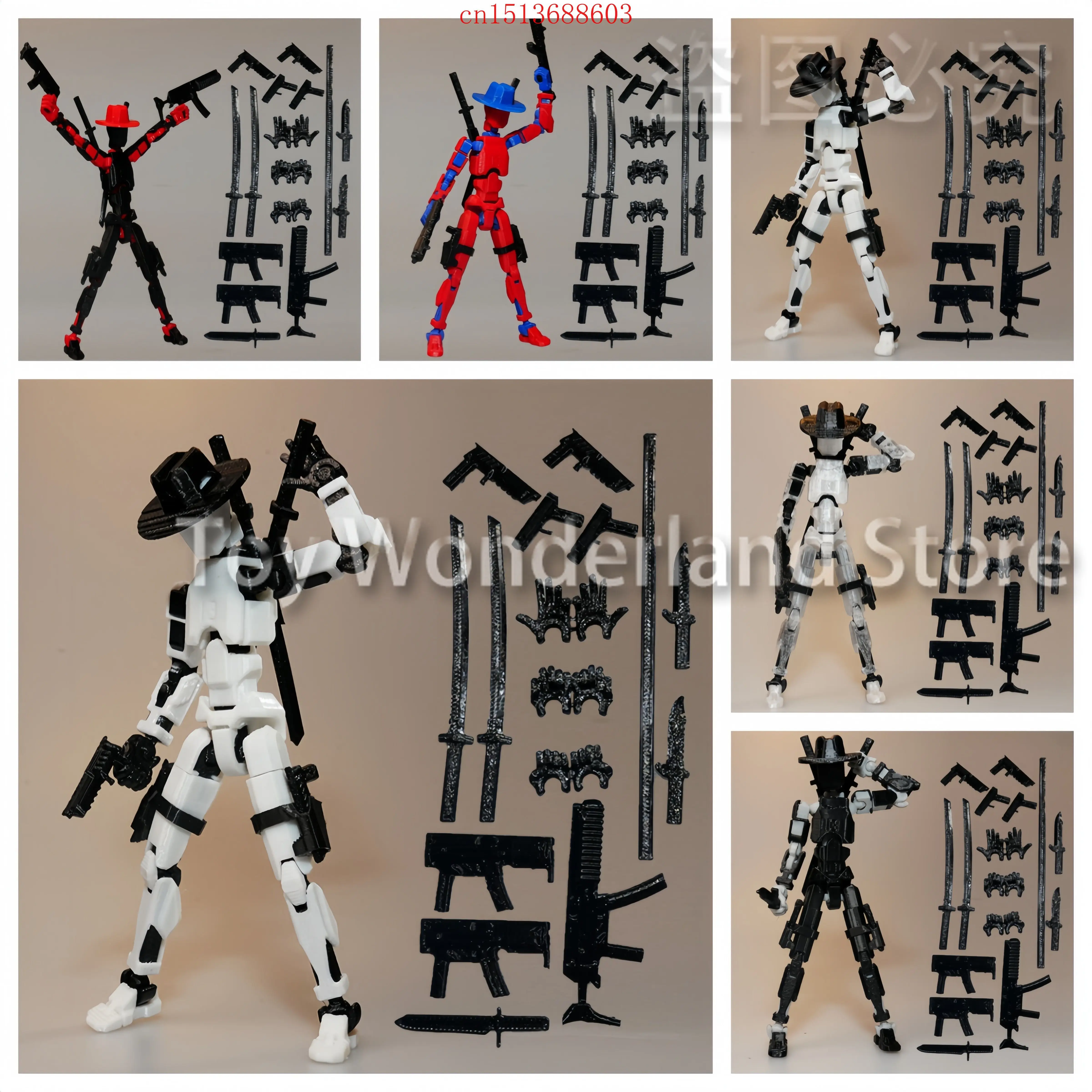 Cowboy 3D Printed Mannequin Multi-Jointed Movable Robot 2.0 Toys Dummy 13 Figures Toys Parent-children Game Gifts