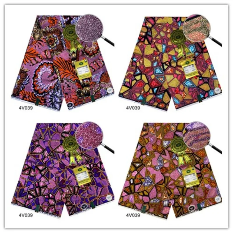 

Мягкая ткань с золотым блеском Grand Wax, хлопок, Анкара, золотой воск, вспышка, золотой принт, супер качество, африканская восковая ткань, 6 ярдов