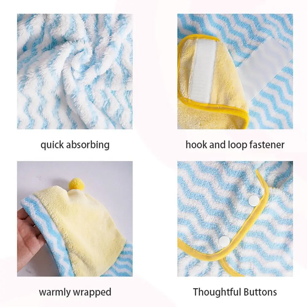 Cute Quick-drying Dog Bathrobe Soft Absorbent Pet Bath Towels Pet Bathing Supplies Nightwear Dog Towel for Small Large Dog