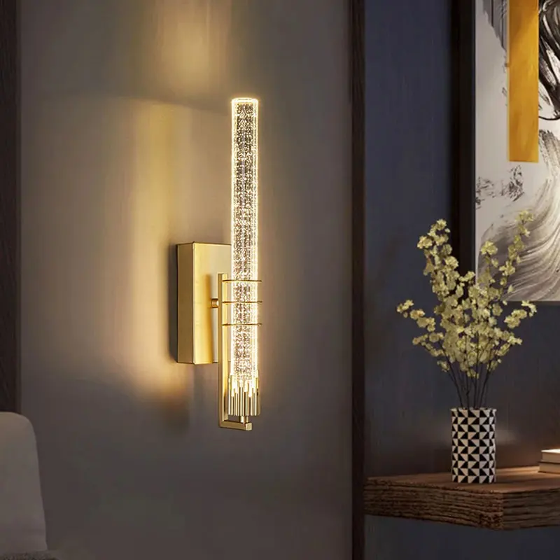 

Modern Bubble Crystal Wall Lamps Indoor Lighting For Living Room Bedroom Study Background Wall Sconces Light