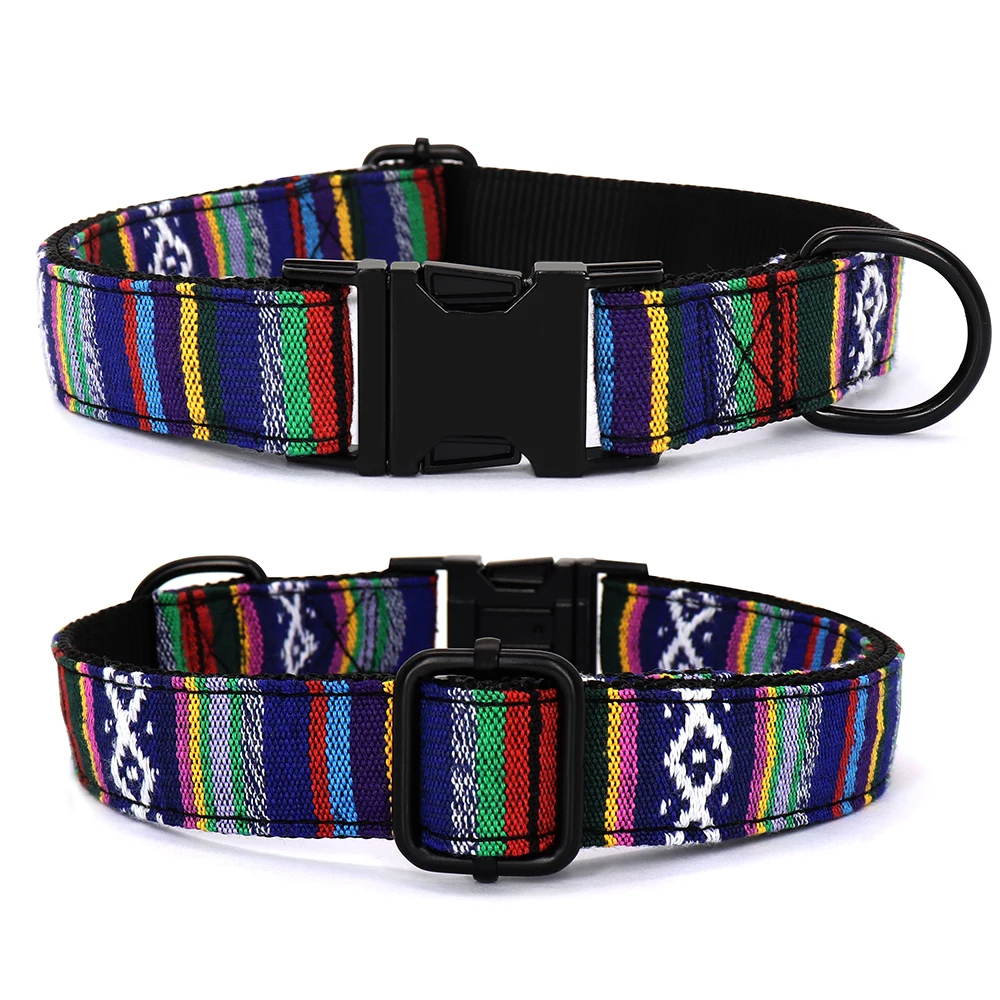 Nylon Dog Collar Adjustable Puppy Kitten Collars Fashion Printed Pet Necklace Soft For Small Medium Large Dog Cats Chihuahua Pug