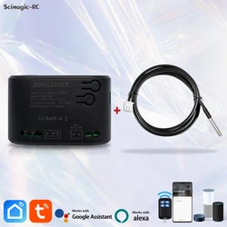 Tuya Switch With Temperature Sensor 1 Channel Wifi Module Smart Thermostat Data Monitoring Compatible Alexa Google Home