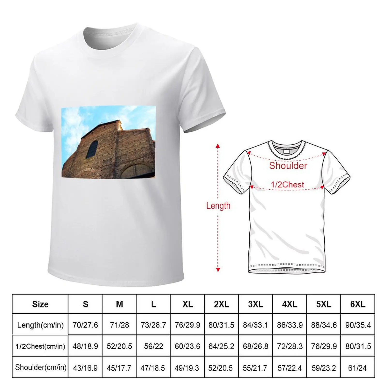 Facade of Basilica of Saint Petronius in Bologna T-shirt aesthetic clothes plain customs design your own t shirt men