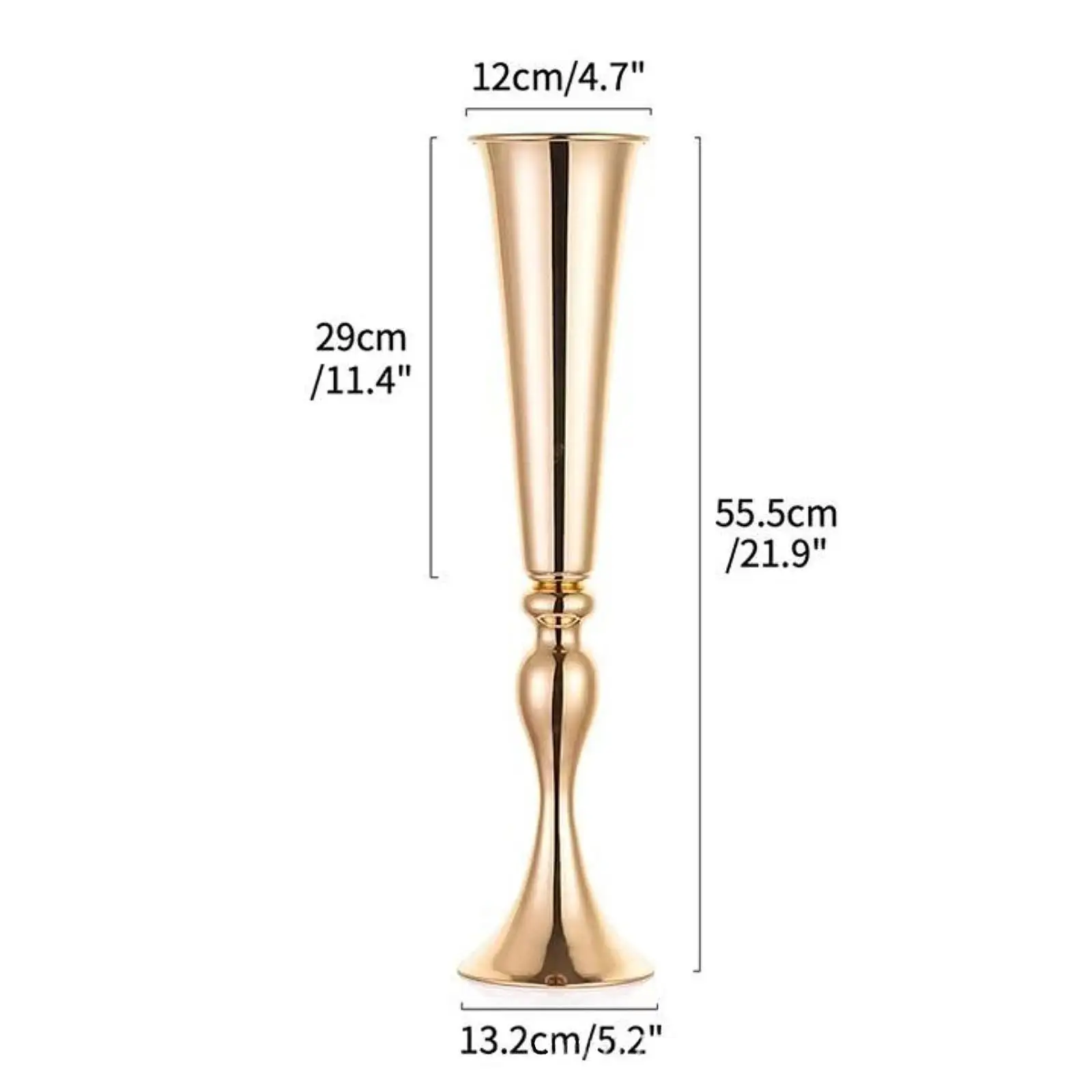 Wedding Centerpieces Vase Home Decoration Fashion Versatile Art Craft Trumpet Shaped Road Holder for Party Birthday Reception