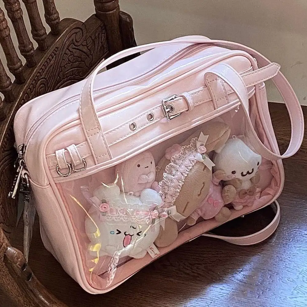 

Fashion Shoulder Bag Japanese Casual Pink Ita Bag Transparent Large Capacity Anime Uniform Bag School Handbag Tote Bags Women