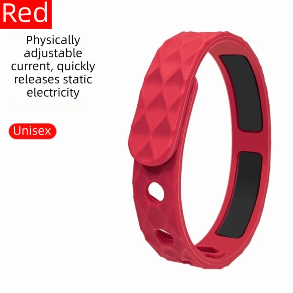 Silicone Anti Static Bracelet Waterproof Rhombic Negative Ion Wristband Wireless Adjustable Anti-Static Bracelet Home