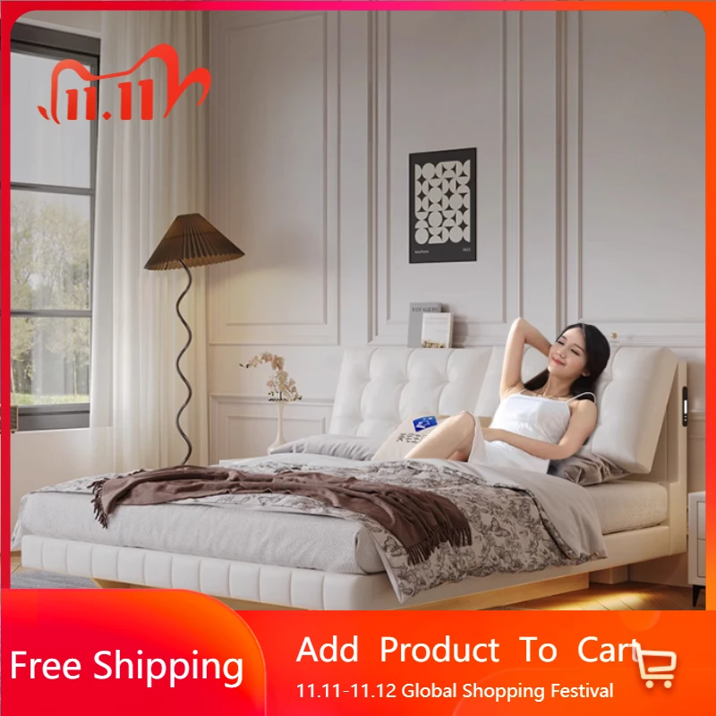 

Модная кожаная современная двуспальная кровать для хранения вещей, лофт, белый лофт, двуспальная кровать для спальни, для взрослых и женщин, мебель для прихожей